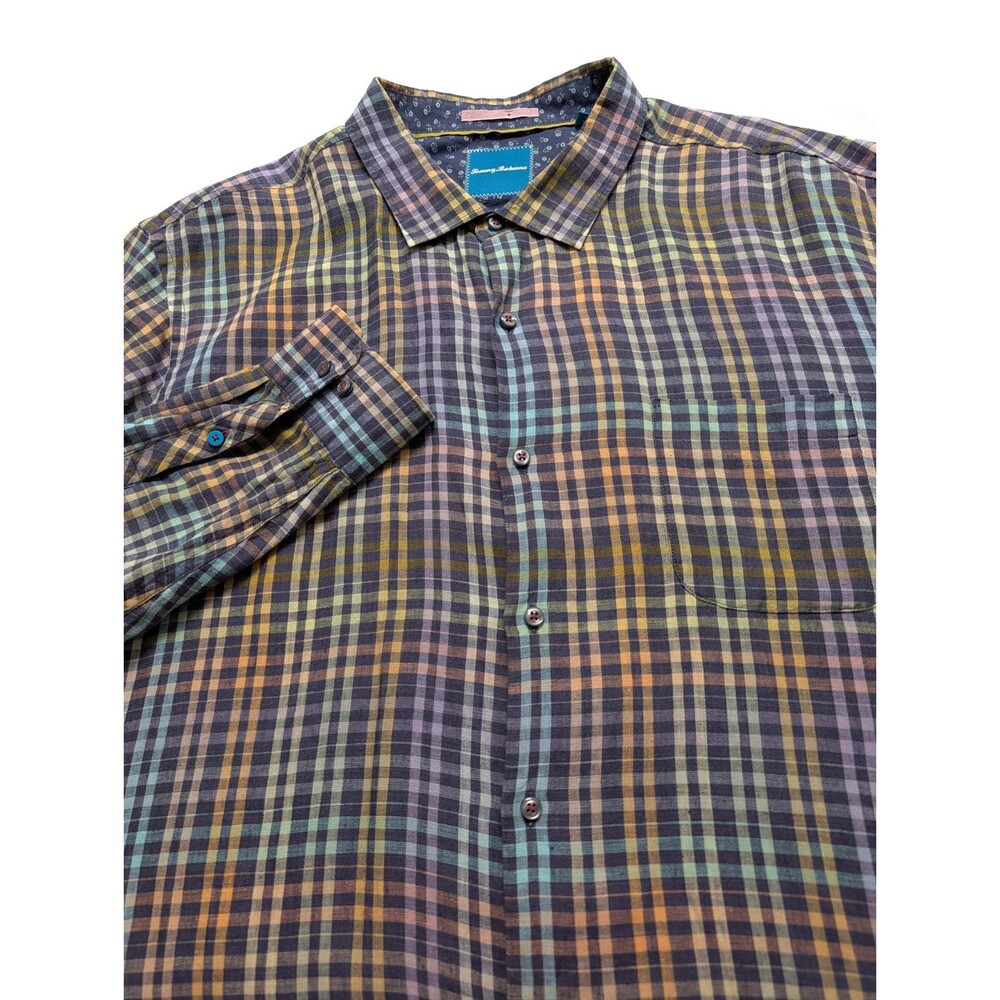 Tommy Bahama Mens Sz 3XL Linen Shirt Plaid Long Sleeve Button Down Available
